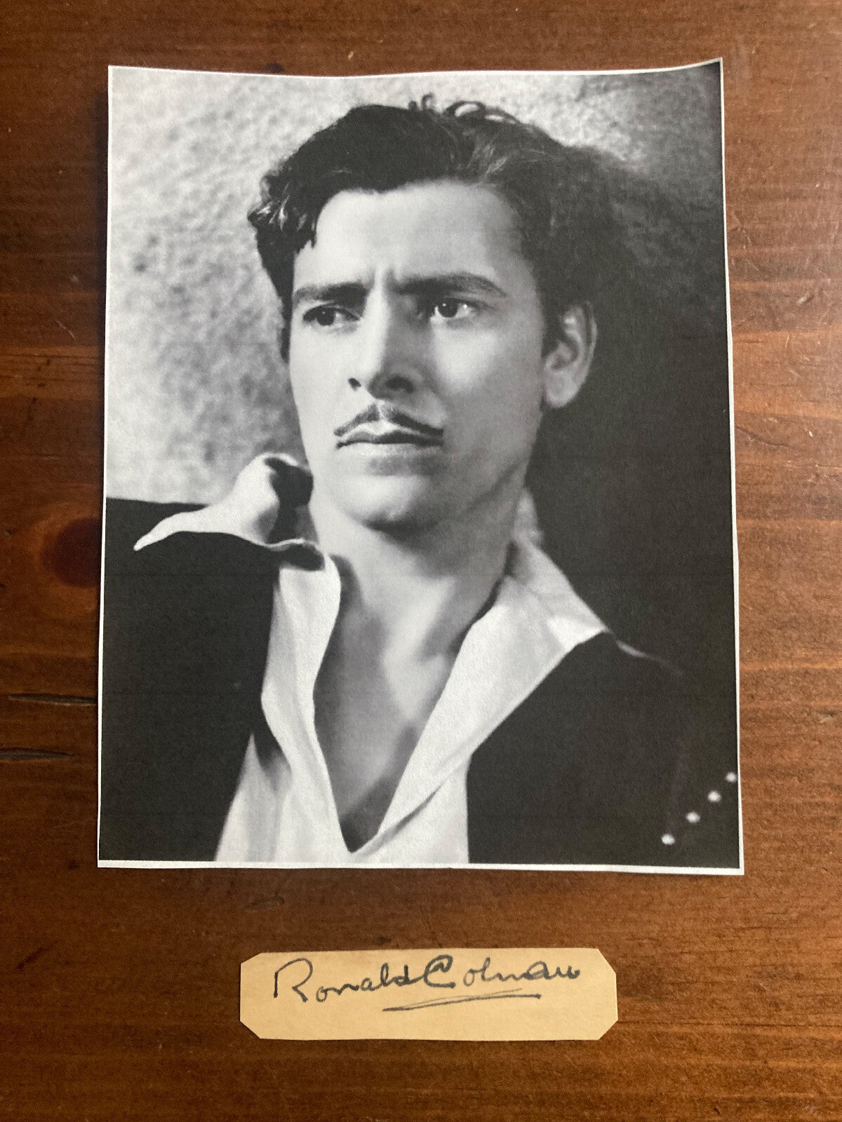 Ronald Coleman Signed Autograph Signature 3x.75 Vintage Cut Paper