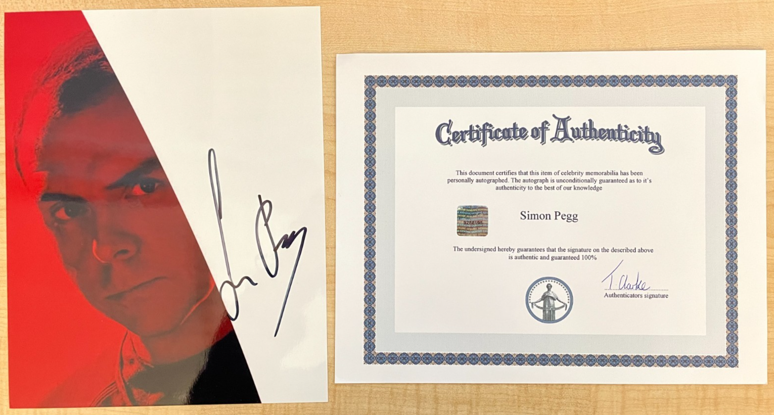 Simon Pegg Signed Autograph 8x10 Color Glossy Photograph Star Trek with COA