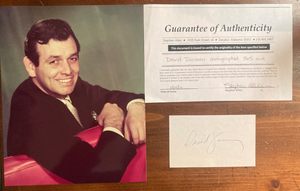 David Janssen Signed Autograph signature 3x5 Index Card W/ COA - The Fugitive