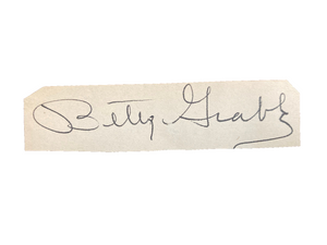 Betty Grable Signed Autograph Signature 3.5x.75 Vintage Cut Paper