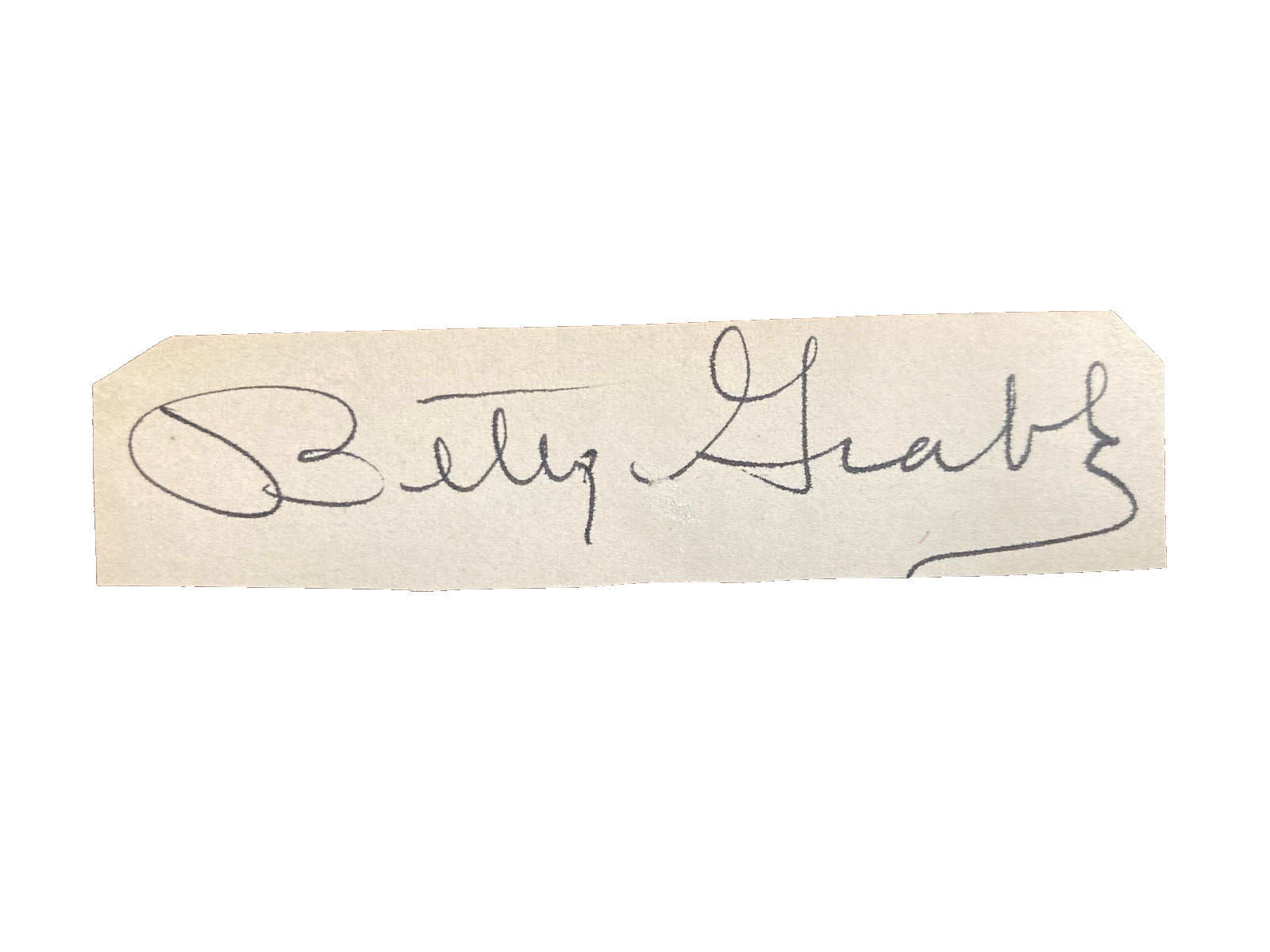 Betty Grable Signed Autograph Signature 3.5x.75 Vintage Cut Paper