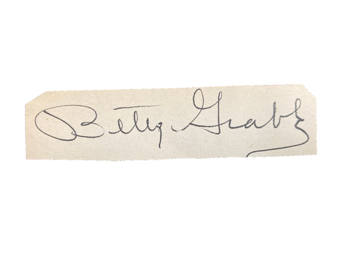 Betty Grable Signed Autograph Signature 3.5x.75 Vintage Cut Paper