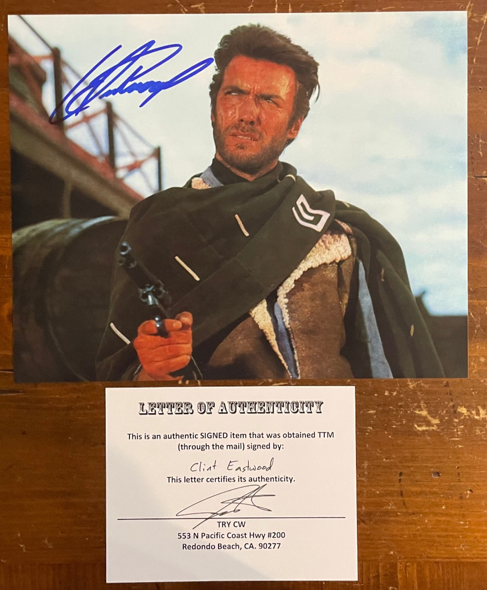 Clint Eastwood Signed Autograph 10x8 A Fistful of  Dollars Photograph with COA