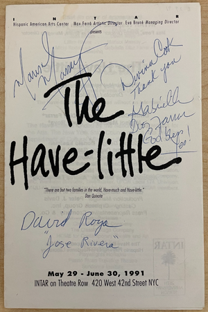 Marisol Massey Signed autograph Signature 5.5x8.5 The Have-Little Play Brochure+