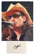 Bono U2 Signed Autograph Signature 3x5 Index Card W/8x10 Photograph