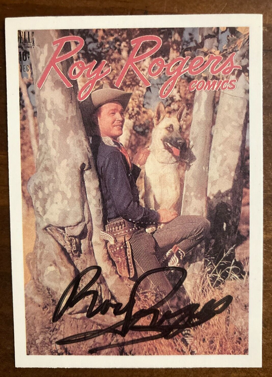 Roy Rogers Signed Autograph Signature on Collectible RR Comics Trading Card