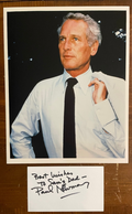 Paul Newman Signed Autograph Signature 3x5 Index card w/ 8x10 Color Glossy Photo