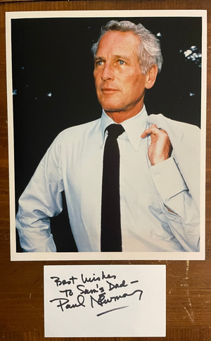 Paul Newman Signed Autograph Signature 3x5 Index card w/ 8x10 Color Glossy Photo