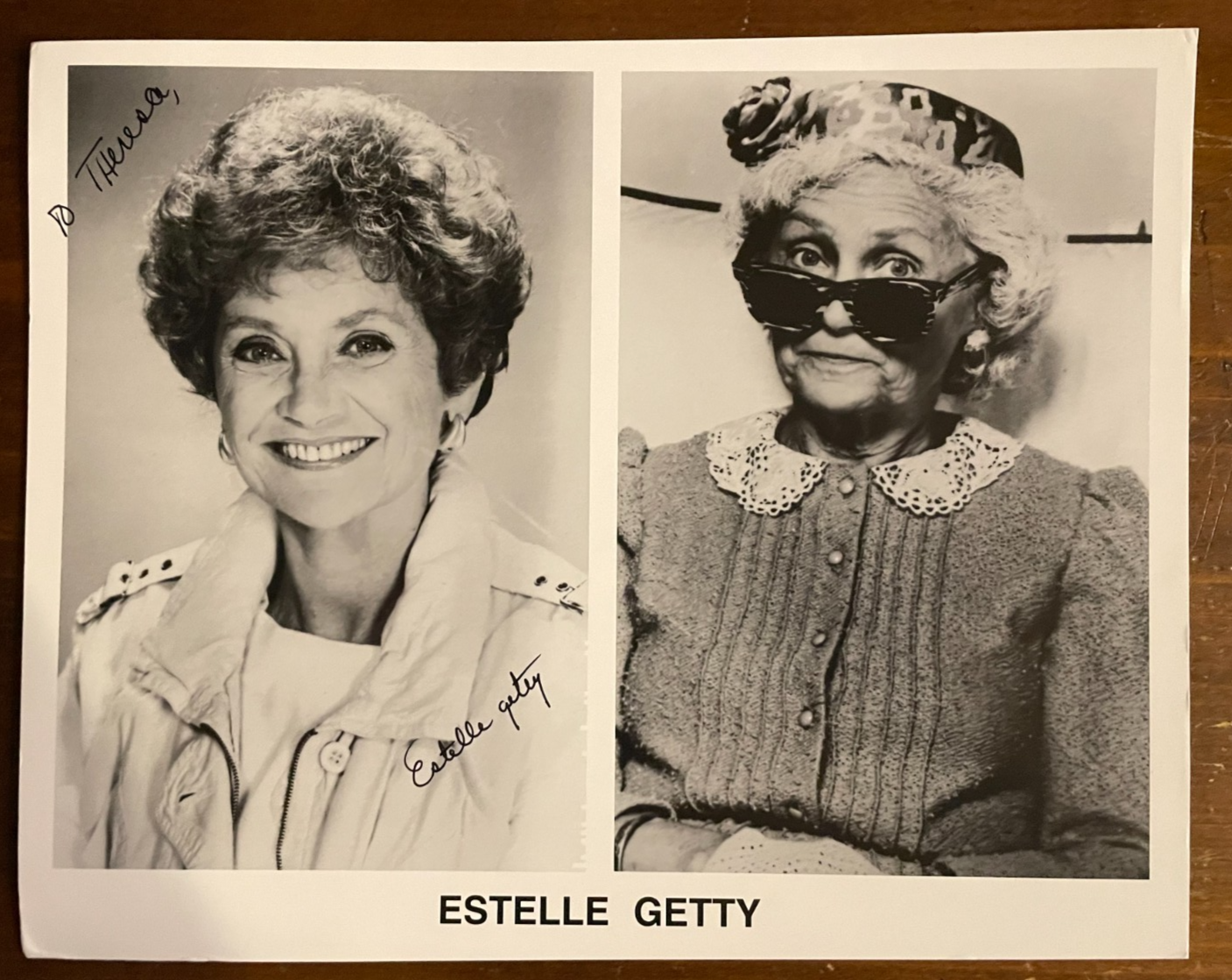 Estelle Getty Signed Autograph Signature 8x10 B&W Golden Girls Photograph