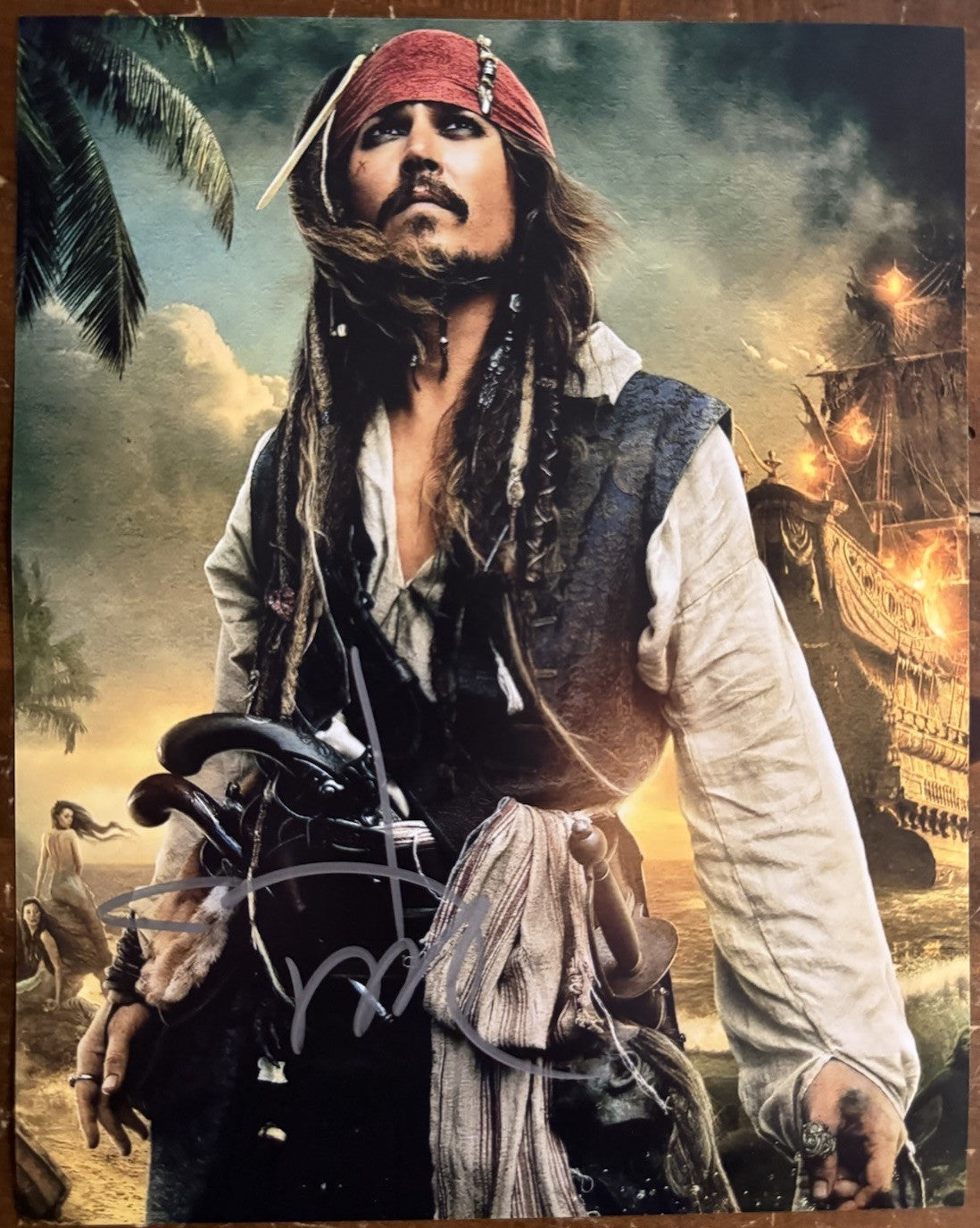 Johnny Depp Pirates of the Caribbean Signed Autograph Signature 8x10 Matte COA