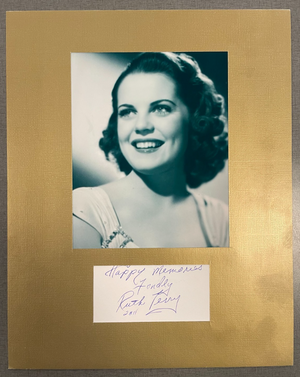 Ruth Terry Signed Autograph Signature 8x10 Matte framed 3x5 Index Card