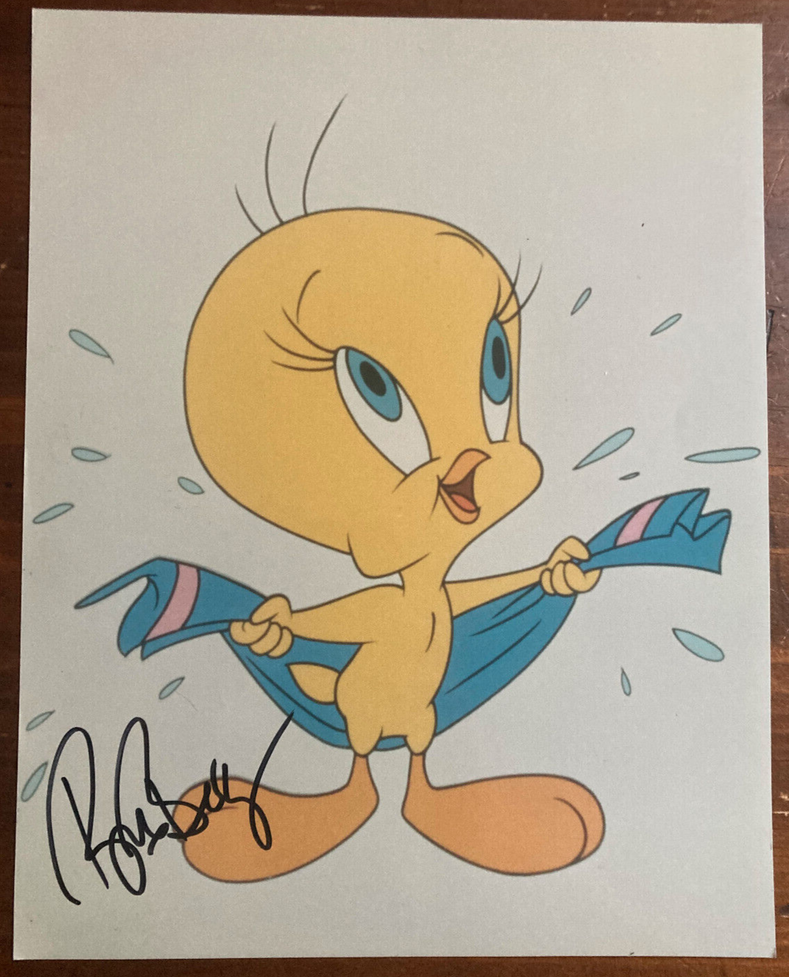 Bob Bergen Signed Autograph Signature 8x10 Color Glossy Tweety Bird Photograph