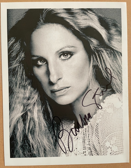 Barbara Streisand Signed Autograph Signature 8.5x11 B&W Glossy Photograph