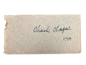 Charlie Chaplin Signed Autograph Signature 5x2.5 Vintage Cut Paper Dated 1934