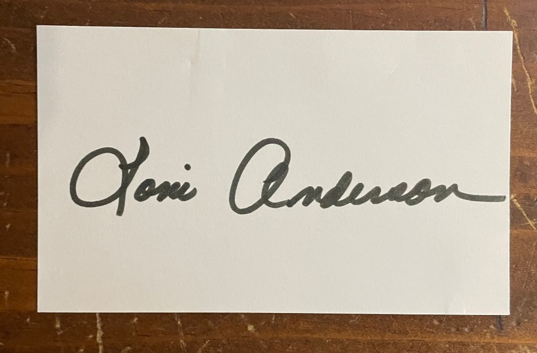 Loni Anderson Signed Autograph Signature 3x5 Index Card