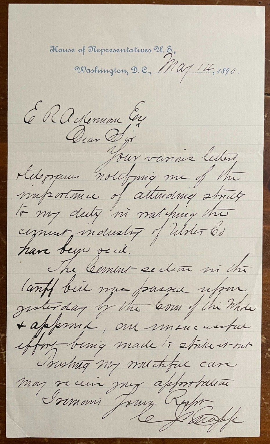 Charles K Knapp Signed Autograph Signature 5.25x8.5 Vintage Handwritten Letter
