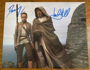 Mark Hamill Daisy Ridley Signed Autographs Star Wars 10x8 The Rise of Skywalker