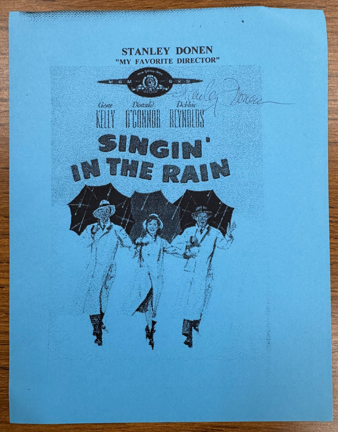 Stanley Donen Signed Autograph Signature Singin in the Rain Promo Copy