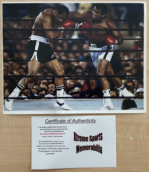 Muhammad Ali & Ken Norton Signed Autograph Signature 10x8 Glossy Photograph COA