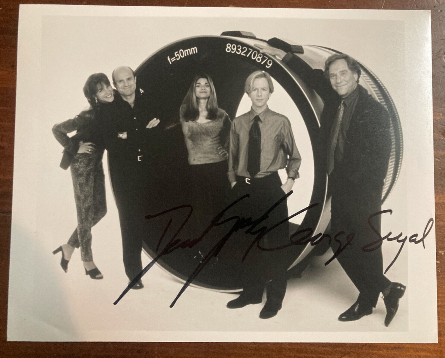 Just Shoot Me Signed Autograph Signatures David Spade & George Segal 10x8 B&W