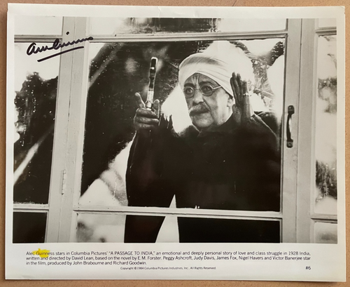 Alec Guinness Signed Autograph Signature 10x8 A Passage To India Vintage Photo