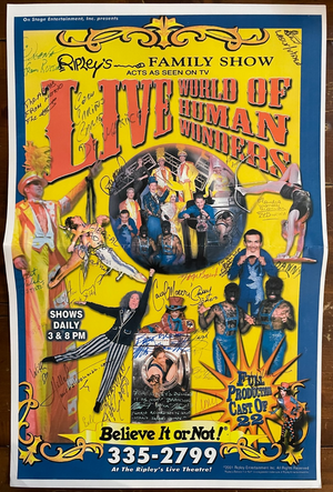 Ripley’s Believe It or Not World of Human Oddities Poster Cast Autographs RARE