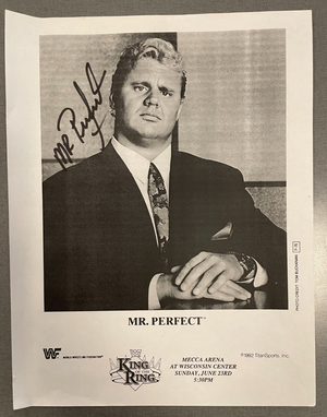 Mr. Perfect Signed Autograph Signature Signed Mecca Arena Event Poster 1992 RARE