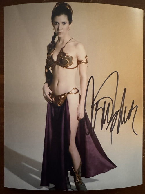 Carrie Fisher Signed Autographed 8x10 Matte Star Wars Return Of The Jedi COA