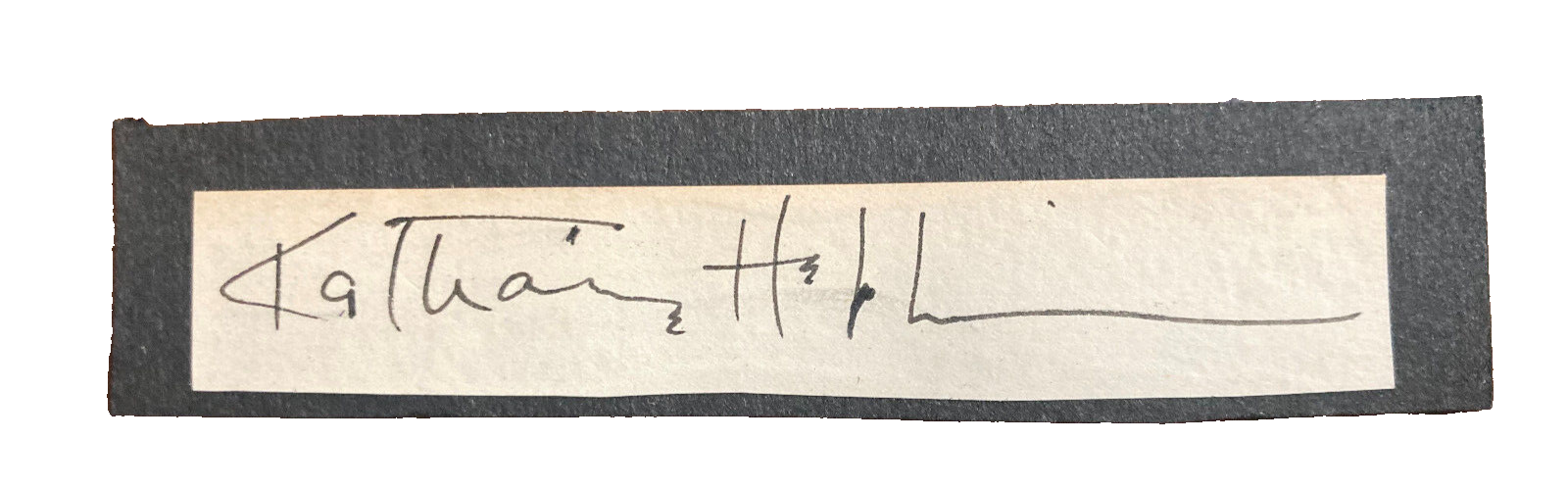 Katherine Hepburn Signed Autograph Signature 3.5x.75 Vintage Cut Paper - Read