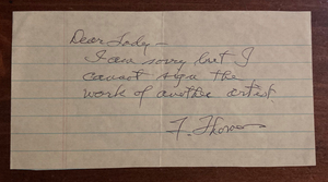 Frank Thomas Signed Autograph Signature 6x3.25 Cut Paper Disney Animator