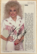 Dolly Parton Signed Autograph 5x7.5 cut TV Guide Page Country Music Hall of Fame