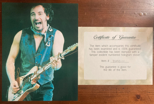 Bruce Springsteen Signed Autograph Signature 8x10 Color Glossy Photograph w/ COA