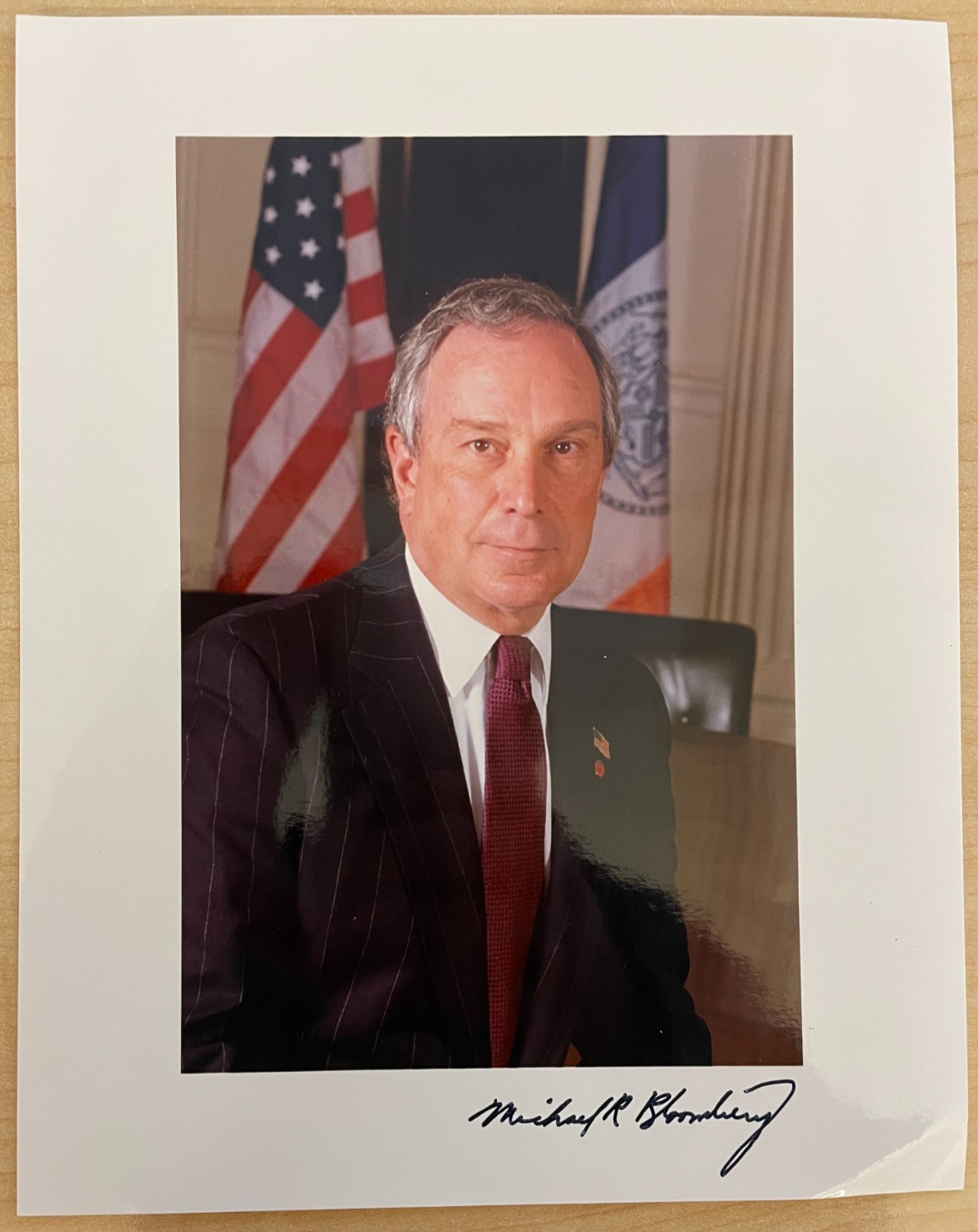 Michael Bloomberg Signed Autograph 8x10 Official Photograph New York Mayor