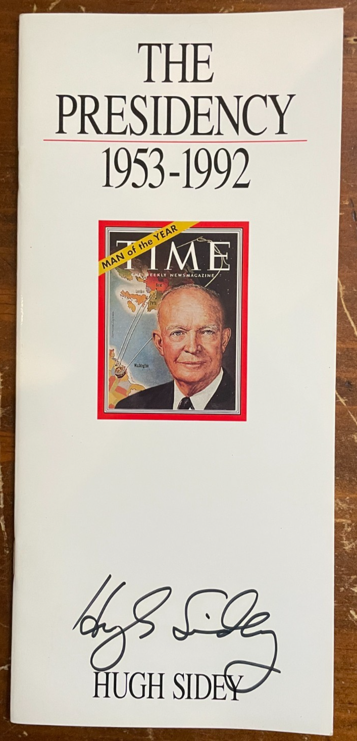 Hugh Sidey Signed Autograph Signature 9.5x4.25 Official Time Dedication Brochure