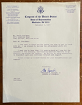 Joseph P. Kennedy II Signed Autograph Signatures on typed Official U.S. Congress