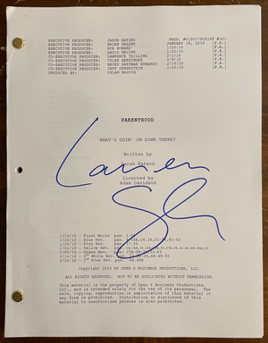 Lauren Graham Signed Autograph Signature Parenthood Original Series Screenplay