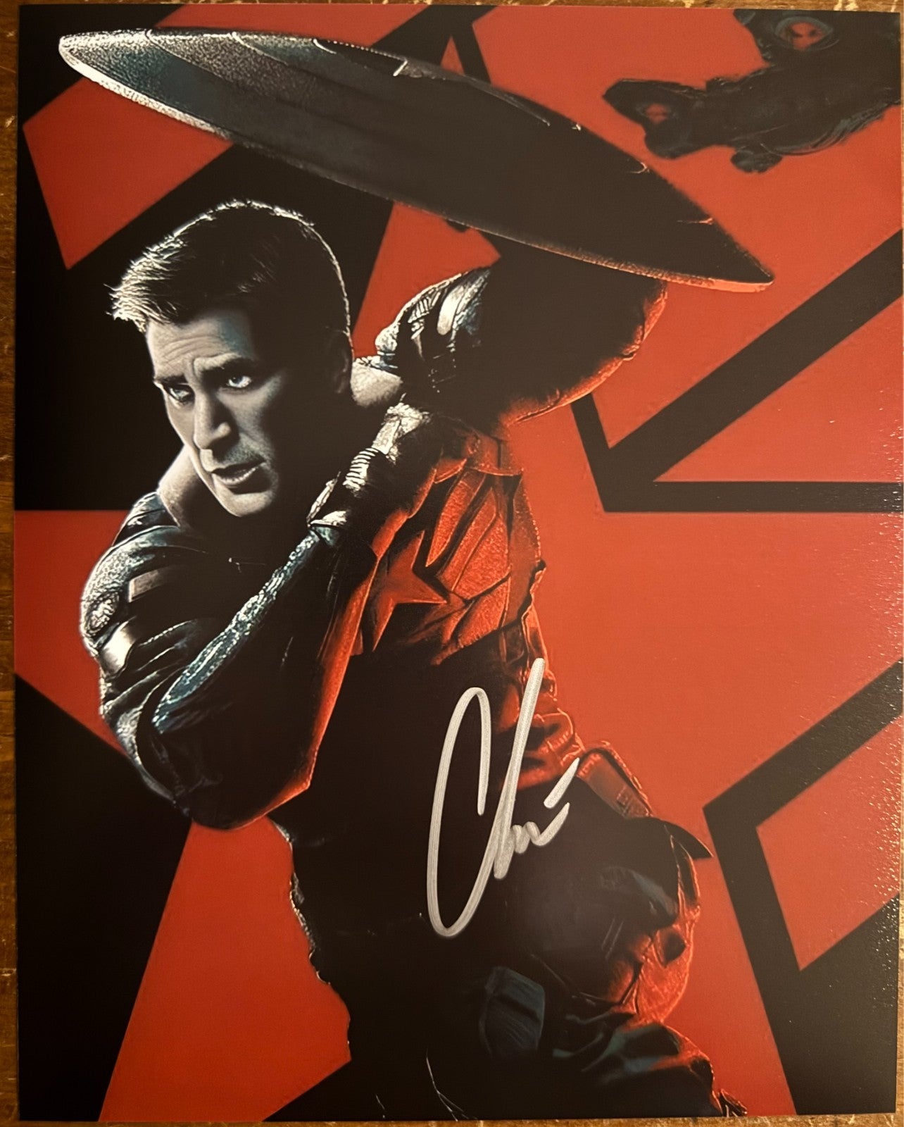 Chris Evans Signed Autograph Signature 8x10 Matte Captain America Photograph COA