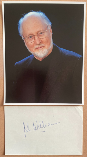 John Williams Autograph Signature 8x5 Vintage cut Paper w/Photograph