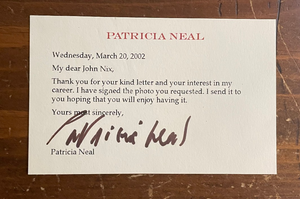 Patricia Neal Signed Autograph Signature 3x5 Index Card