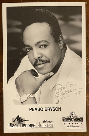Peabo Bryson Signed Autograph Signature 5.5x8.5 B&W Glossy Photograph Disney
