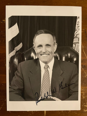 Rudy Giuliani Signed Autograph Signature 5x7 B&W Glossy Photograph
