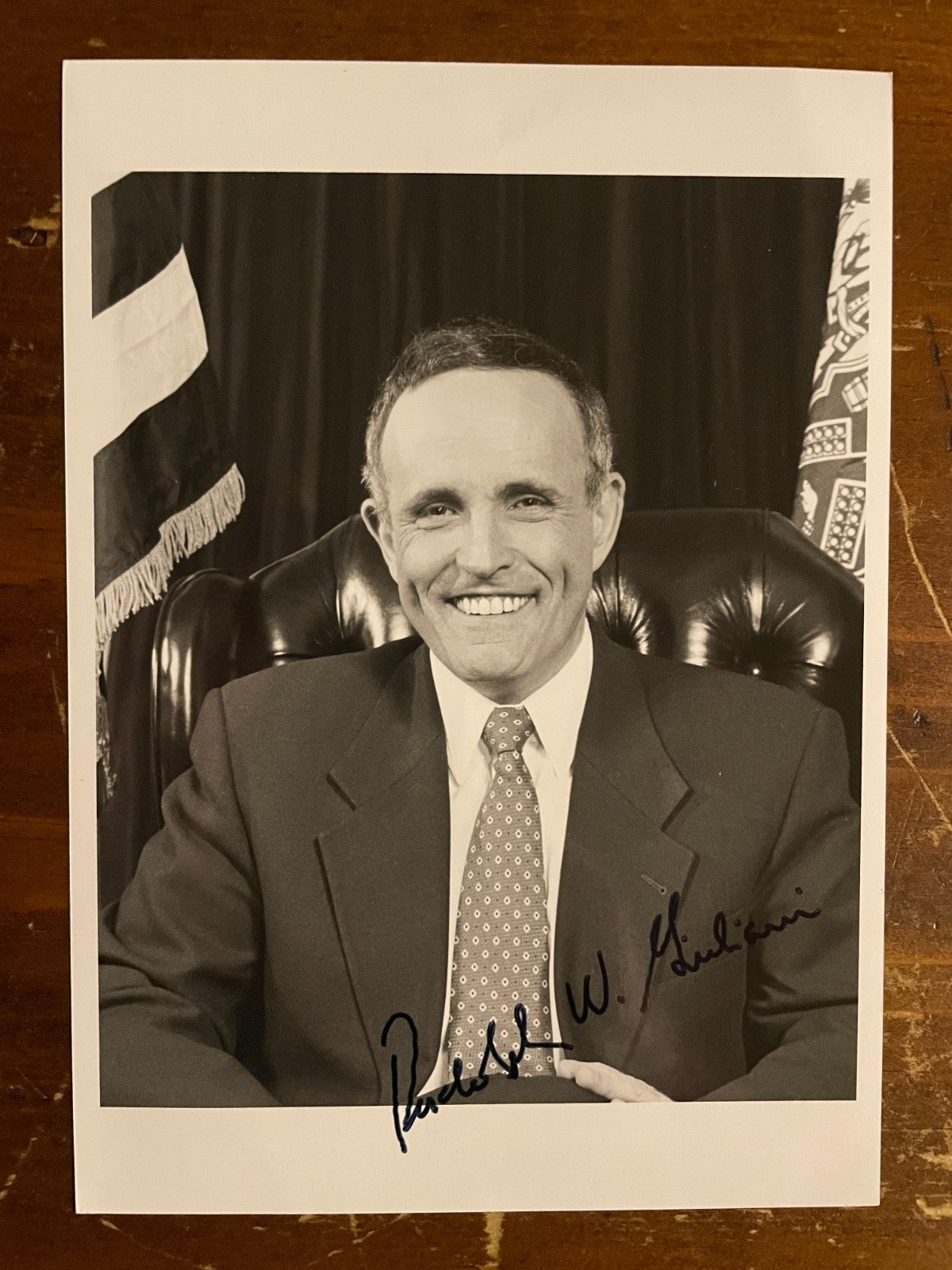 Rudy Giuliani Signed Autograph Signature 5x7 B&W Glossy Photograph