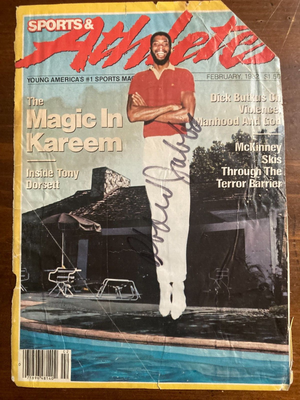 Kareem Abdul Jabbar Signed Autograph Signature Vintage Cover Sports Magazine