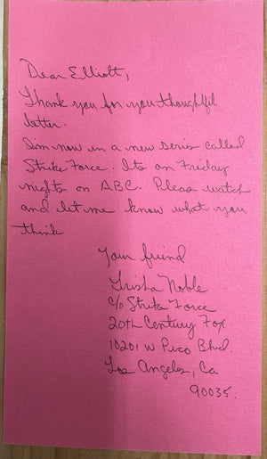 Trisha Noble Handwritten Signed Letter ?trike Force ABC TV Series Content
