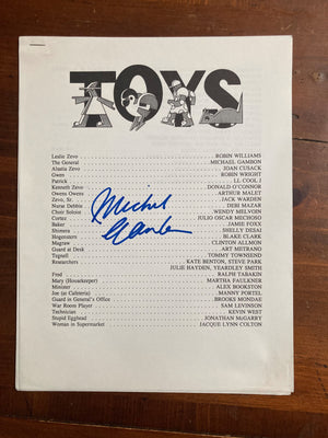 Michael Gambon Signed Autograph 8 1/2 x 11 Toys Movie Credits packet