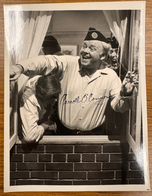 Carroll O'Connor Signed Autograph Signature Original Vintage 7x9 B&W Photograph