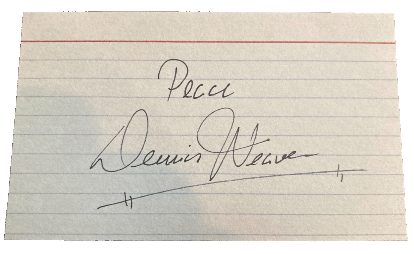 Dennis Weaver Signed Autograph Signature on 3x5 Index Card - Gunsmoke - McCloud