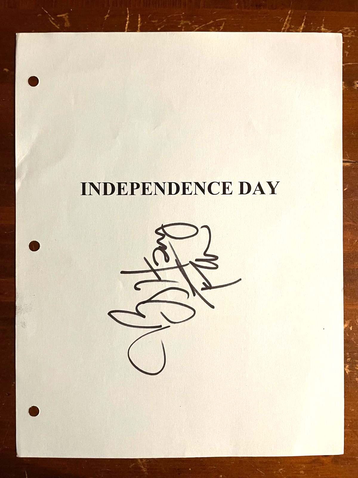 Bill Pullman Signed Autograph Signature Independence Day Script Cover
