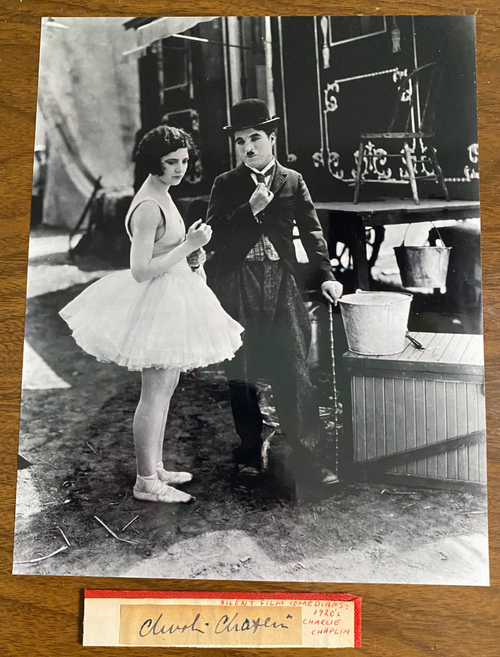 Charlie Chaplin Signed Autograph Signature 3x0.5 Vintage Cut Paper