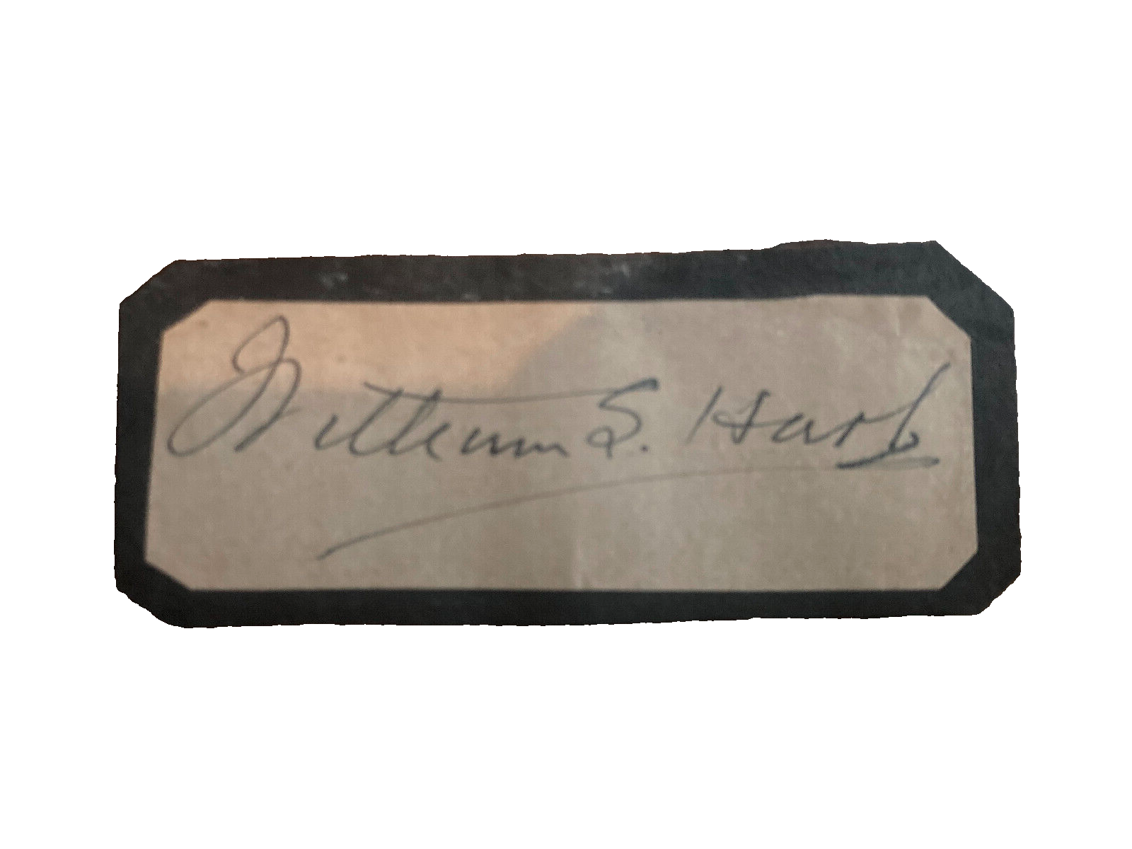 William S. Hart Autograph Signature 2.5x1?intage cut Wild Bill Cowboy Star